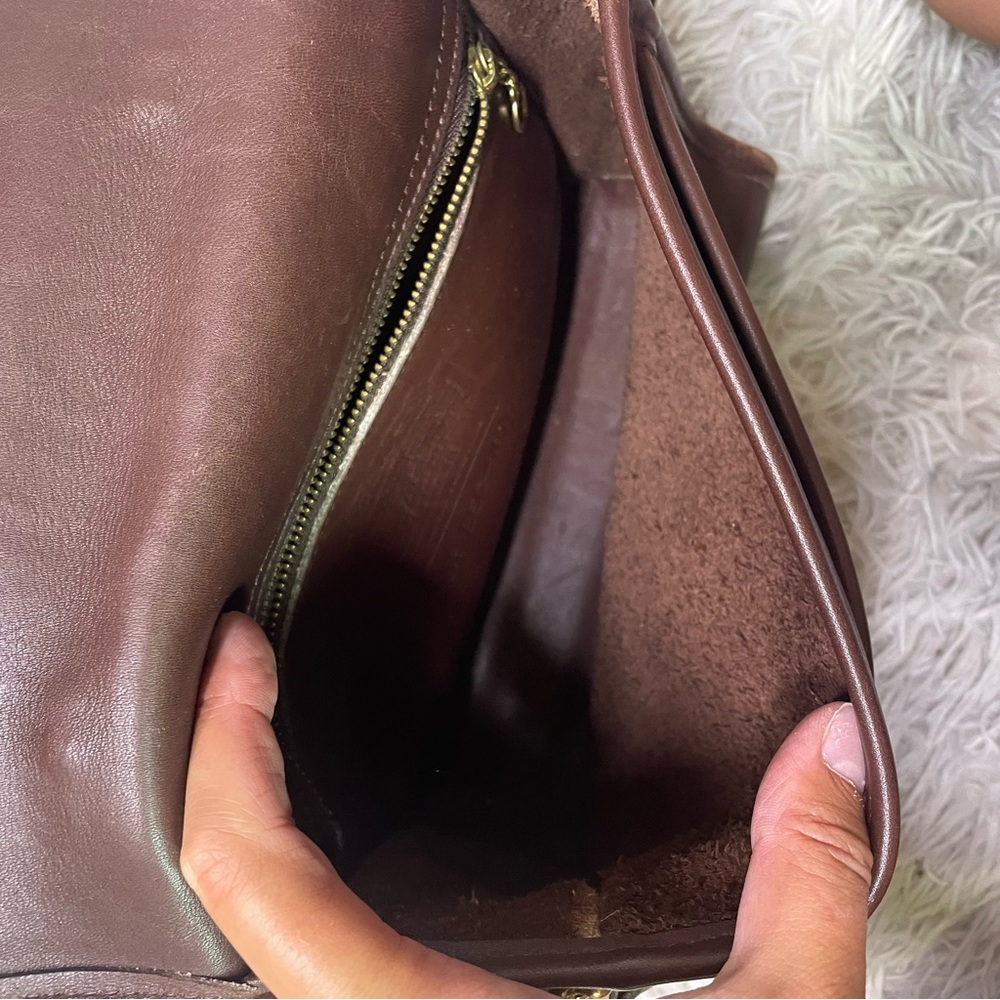 Rare Vintage Coach Court Bag Brown Leather 9870 - Picture 6 of 16